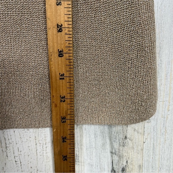 Chico’s Catalina Cold Shoulder Blouse Top Womens Size Medium Gold Knit Glam Chic - Picture 12 of 12